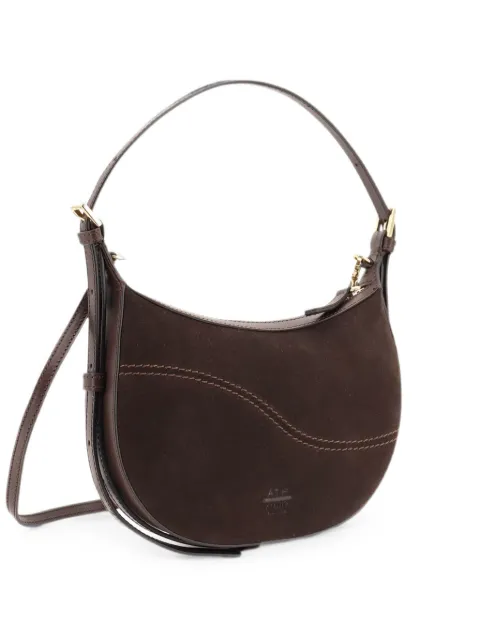 ATP Atelier mini Silea suede-panelled curved shoulder bag Brown 1234961057