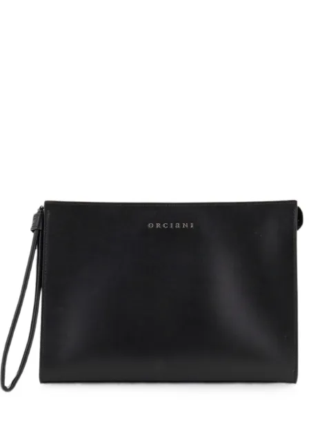 Orciani leather wristlet clutch bag Black SU0200