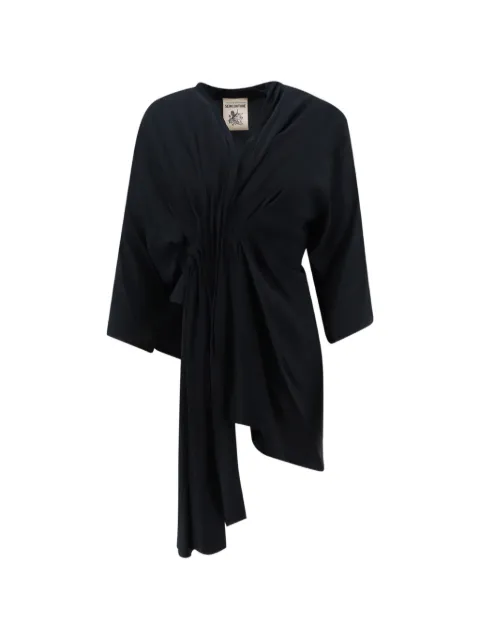 Semicouture Josie draped asymmetric-hem top Black Y6WU01Y69
