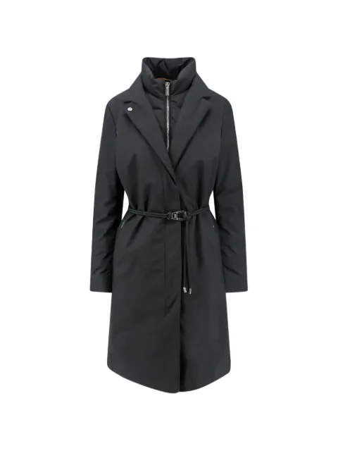 Moorer belted layered-design coat Black MODPI100258U0001