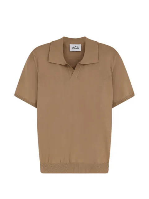ALPHA STUDIO short-sleeve polo-collar T-shirt Neutrals AU5041B1014