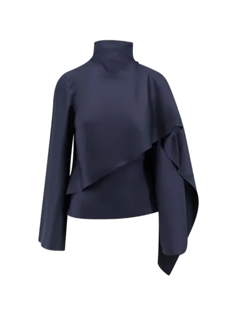 Róhe high-neck scarf-detail blouse Blue 42020356