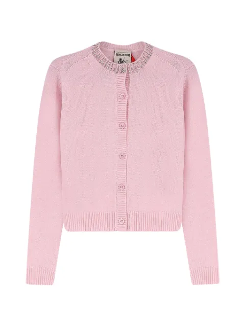 Semicouture Hennie crystal-embellished button-up cardigan Pink Y6WH64