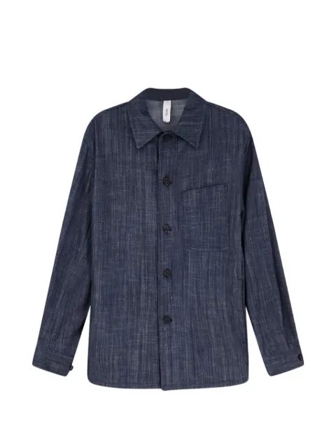 Hevo Bari patch-pocket long-sleeve shirt jacket Blue BARISJL710