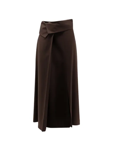 Alysi fold-detail skirt Brown 166001A6055CACAO