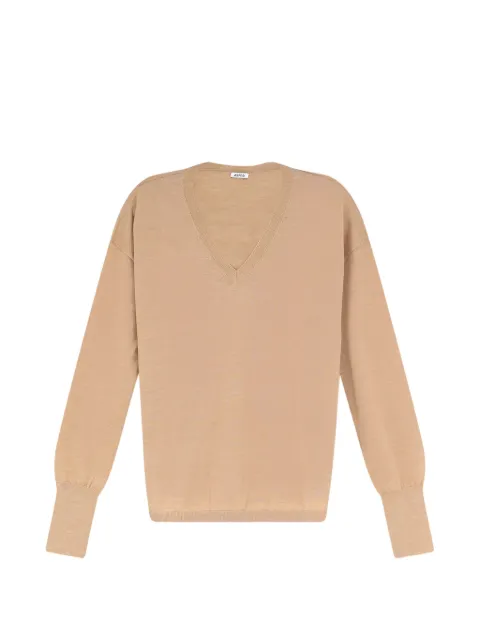 ASPESI V-neck dropped-shoulder fine-knit top Neutrals 3259V108