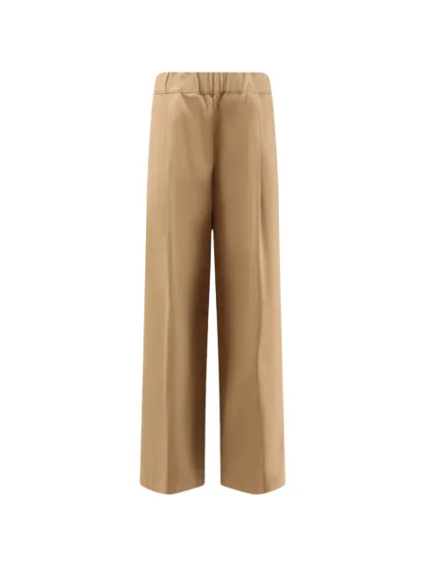 Semicouture elasticated-waist wide-leg trousers Neutrals Y6WO26