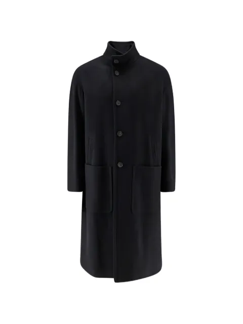 Hevo high-neck button-up coat Black SAVELLETRIM7450303