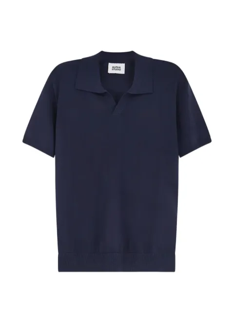 ALPHA STUDIO short-sleeve V-neck t-shirt Blue AU5041B1001