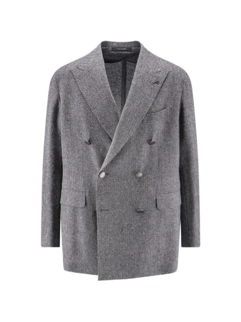 Tagliatore herringbone double-breasted blazer Grey 1SNY10BAI610017
