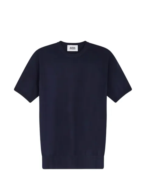 ALPHA STUDIO short-sleeve crew-neck t-shirt Blue AU5040C1001