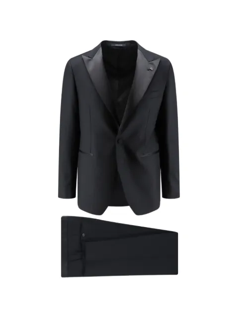 Tagliatore satin-lapel virgin-wool tuxedo Black SFNJ15A01LIS070001N5712