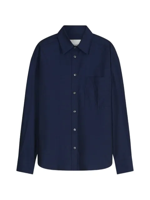 Closed chest-pocket button-up shirt Blue C9424024P22