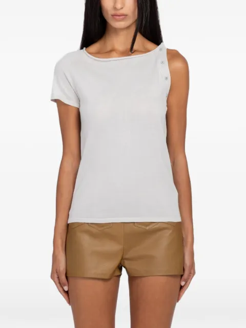 Paloma Wool asymmetric button-detail top Grey UJ1611201