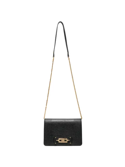 Elisabetta Franchi lizard-effect chain-strap cross body bag Black BS09A66E2