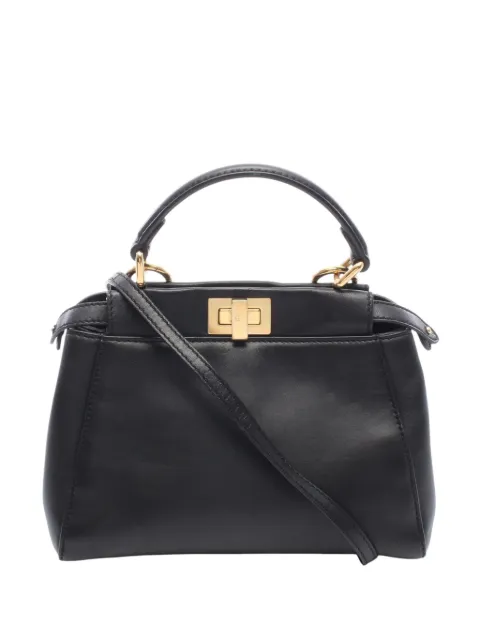 Fendi Pre-Owned 2010-2026 Mini Peekaboo Iconic satchel Black O30LL4HPWDF4NZPK