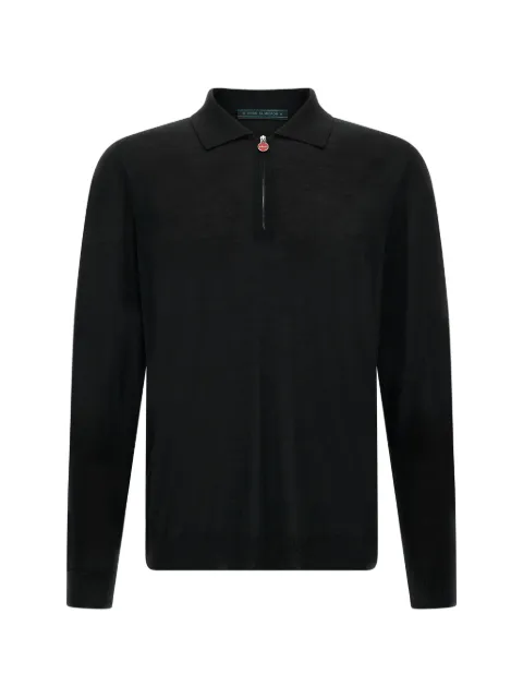 Kiton half-zip 14 Micron polo shirt Black UMK0493K501B