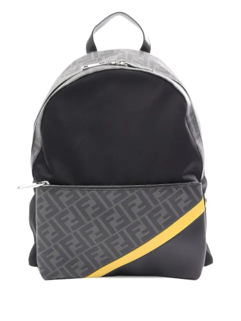 Fendi Pre-Owned 2010-2026 Zucca Coated Canvas and Nylon Diagonal backpack Black QQGL8TWZ63SI28H2