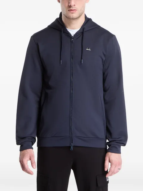 Ea7 Emporio Armani Lux Identity logo-plaque zip-up hoodie Blue 7M002099AF27716UB102