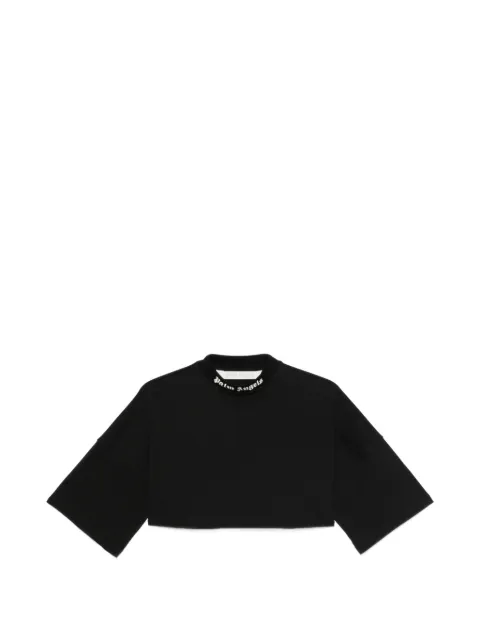 Palm Angels logo-print cropped T-shirt Black PAWAA001JR001100A