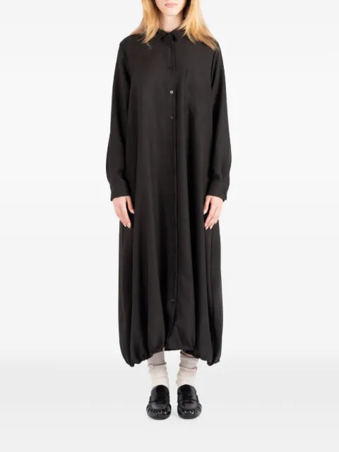 Société Anonyme elasticated-hem maxi shirt dress Black LEPANIERDSA18W99PYCN80