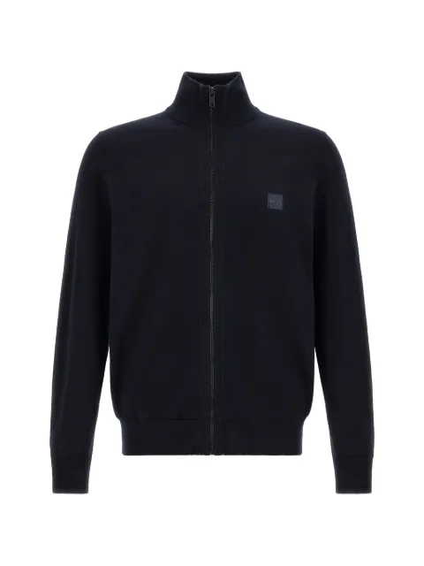 BOSS knitted jacket in cotton and cashmere Blue 50543692