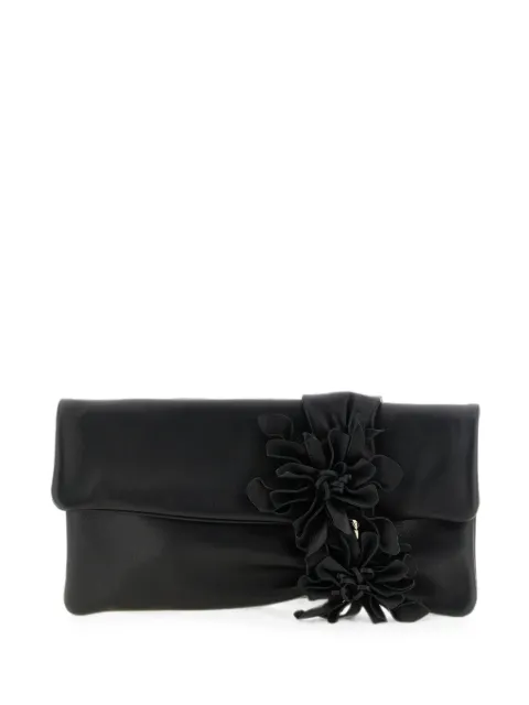 Jimmy Choo Zandra floral-appliqué clutch bag Black ZANDRAOEV