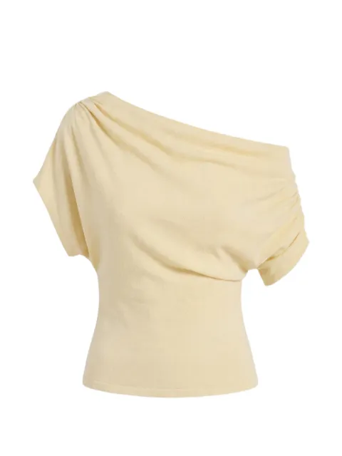 Reformation Iris draped-knit top Neutrals 1318710CUS