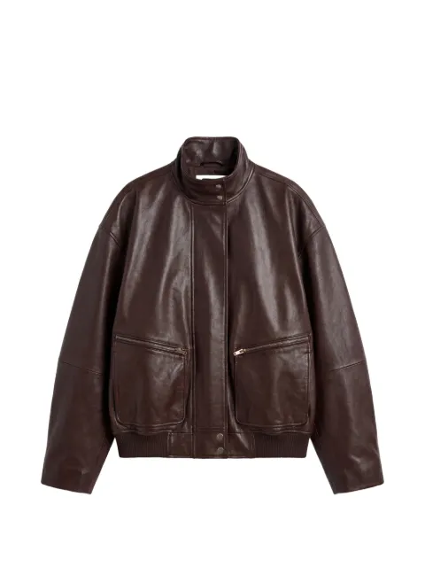 Reformation Veda Harrison leather bomber jacket Brown 1318336CCA