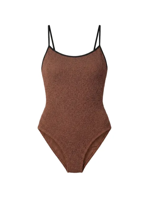 Hunza G Pamela crinkled-effect swimsuit Brown HNZFPAMCONCHOC