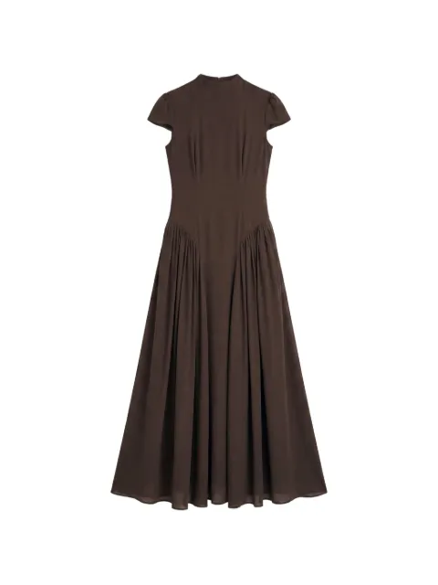Reformation Maven gathered-waist midi dress Brown 1316476OOL