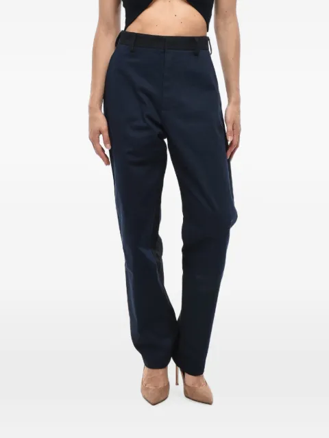 Stella McCartney cotton trousers Gavin with eco-leather patches Blue 602089SPN06