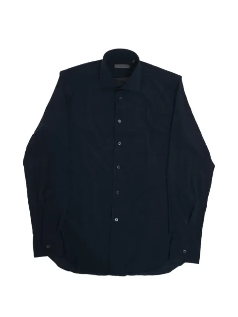 Corneliani wrinkle-free French-collar shirt Blue 27P1783281484
