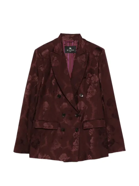 ETRO floral-jacquard double-breasted jacket Red WRCA001099TJ446