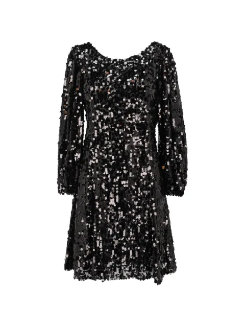 Dolce & Gabbana Pre-Owned sequinned long-sleeved mini dress Black CVM261210