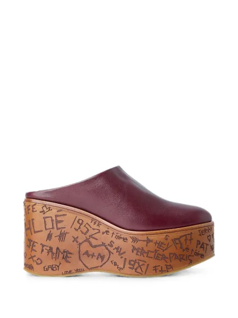 Chloé Maxime wedge mules Red CH26A21BYR