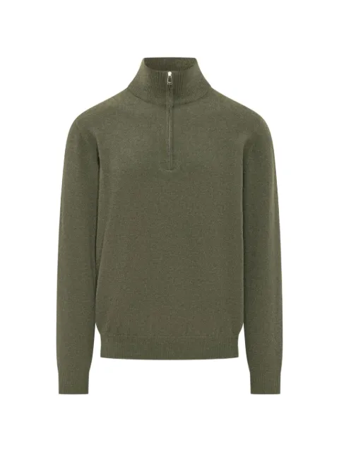 Malo quarter-zip cashmere sweater Green UXC207F1K02