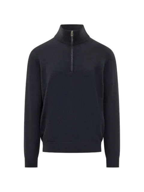 Malo Sergio quarter-zip cashmere sweater Blue UXC207F1K02
