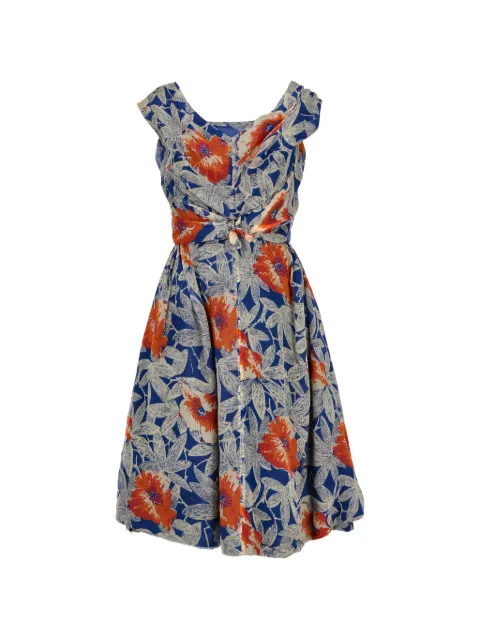 Vintage floral-print midi dress Blue MR2703267