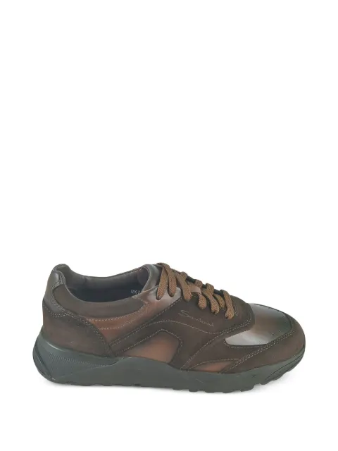 Santoni panelled leather sneakers Brown MBIM22112NERTSBBT60