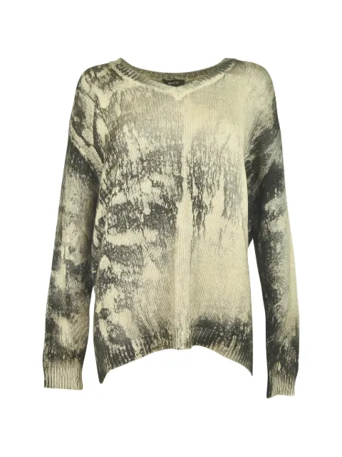 Avant Toi tie-dye V-neck sweater Neutrals 226WD1103CASVEV00955