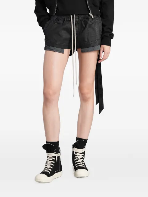 Rick Owens DRKSHDW Fog layered drawstring shorts Black DS02F6319SBW