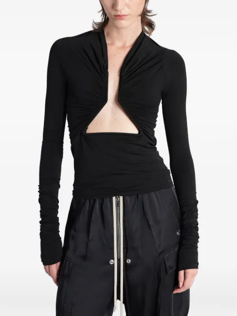 Rick Owens ruched cutout top Black RP02F5222JNDB