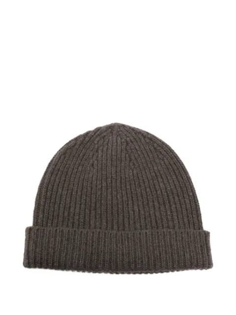 Rick Owens ribbed-knit beanie hat Grey RU02F4495WSBR