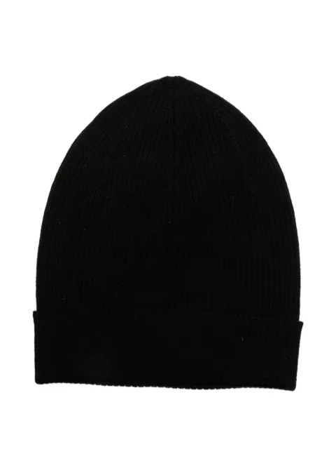 Rick Owens ribbed-knit beanie hat Black RU02F4495RIBM