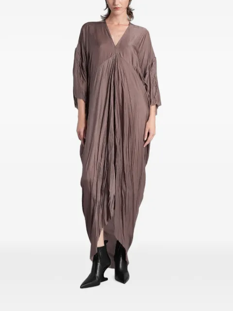 Rick Owens Tommy gathered draped maxi dress Brown RP02F5507K