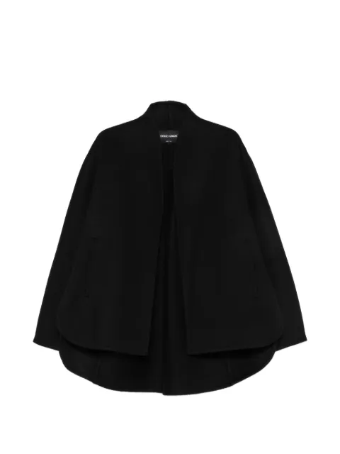 Giorgio Armani curved-hem cape coat Black GW003518TE10112