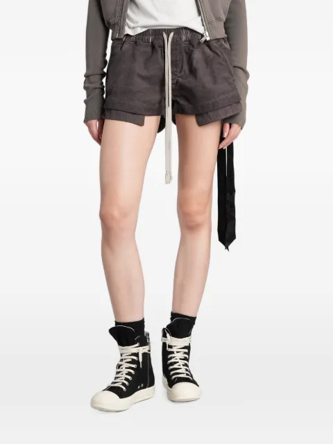 Rick Owens DRKSHDW Fog drawstring-waist layered shorts Grey DS02F6319DLD