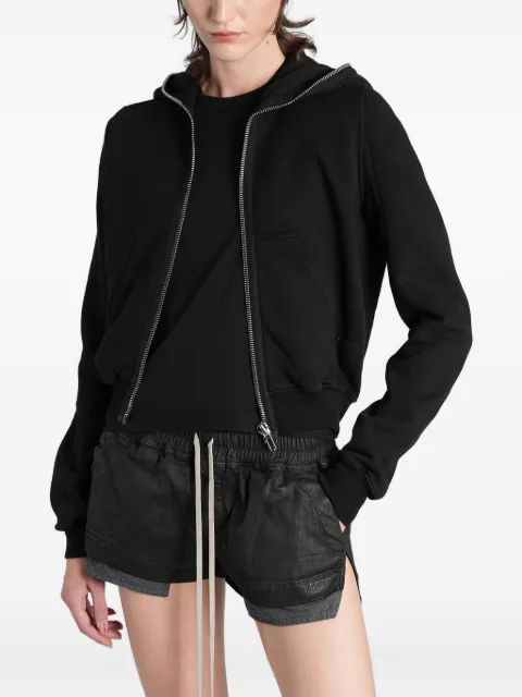 Rick Owens DRKSHDW zip-up drawstring hoodie Black DS02F6246F