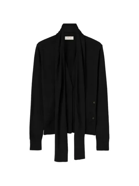 RETORI scarf-detail button-up cardigan Black 04WKNTO182SR03